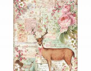 Dekupázs rizspapír A4 csom. - Karácsonyi rénszarvas