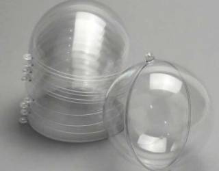 Átlátszó műanyag gömbdísz 10 cm-es