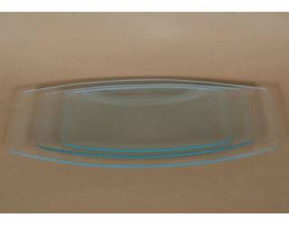 Üvegtál íves téglalap 25x15 cm-es