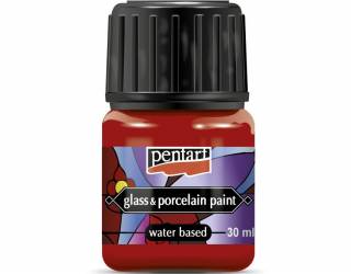 Üveg és porcelánfesték 30 ml piros