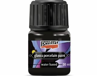 Üveg és porcelánfesték 30 ml fekete