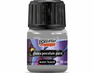 Üveg és porcelánfesték 30 ml ezüst