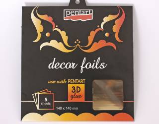 Dekorfólia arany 14 x 14 cm, 5 db/csomag