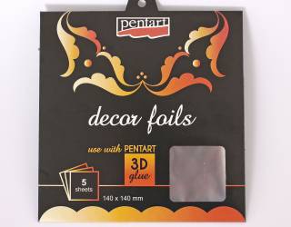 Dekorfólia ezüst 14 x 14 cm, 5 db/csomag