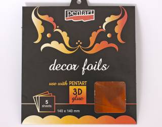 Dekorfólia bronz 14 x 14 cm, 5 db/csomag