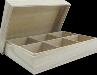 Teafilter tartó, 6 rekeszes, 24 x 16 x 7,5 cm