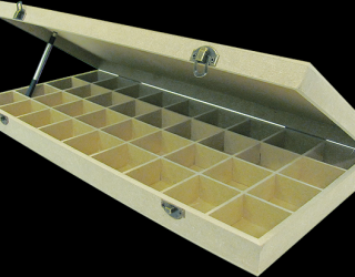 Teafilter tartó, 36 rekeszes, 48,5 x 21,8 x 5,2 cm