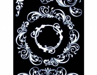 Stencil TD méret 20x25 cm/ 0,5 mm - Ívelt minták