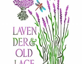 Stencil G méret 21x29,7 cm -Levendula régi csipkével