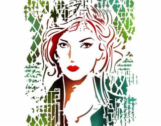 Stencil G méret 21x29,7 cm - Női kép