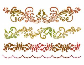 Stencil G méret 21x29,7 cm -Íves minta