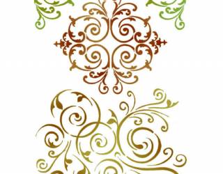 Stencil G méret 21x29,7 cm -Íves minta és bordűr