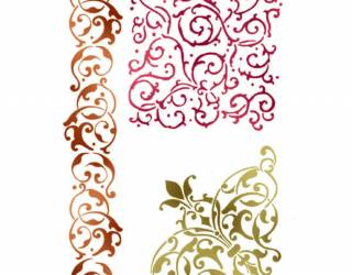 Stencil G méret 21x29,7 cm -Csipke dísz és bordűr