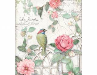 Dekupázs rizspapír A4 csom. - Kapu madárral