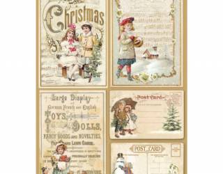 Dekupázs rizspapír A4 csom. - Karácsonyi képeslapok