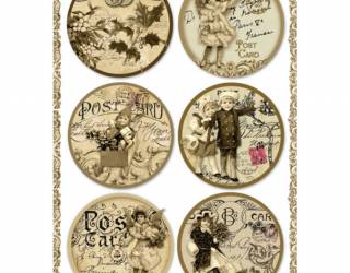 Dekupázs rizspapír A4 csom. - Képeslapos gömbök