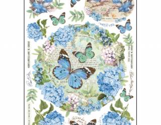 Dekupázs rizspapír A4 csom. - MM Rózsa és lepke