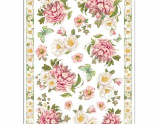 Dekupázs rizspapír A4 csom. - Bazsarózsa és keret