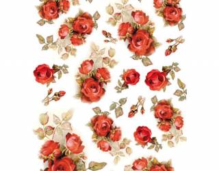 Dekupázs rizspapír A4 csom. - Red Roses