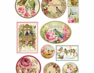 Dekupázs rizspapír A4 Birds and balcony