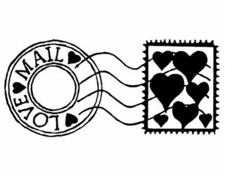 Akril pecsételő 5 x 7 cm Love mail