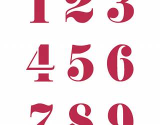 Stencil G méret cm. 21x29,7 Numbers