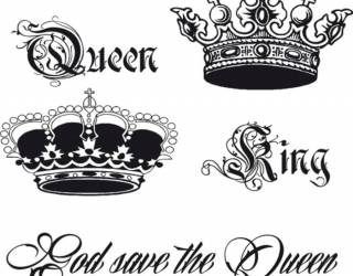 Akril pecsételő 10 x 10 cm Queen and king