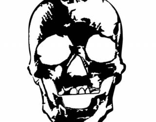 Akril pecsételő 5 x 7 cm Skull