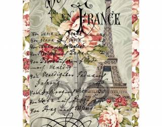 Dekupázs rizspapír A4 - Francia utazás nagy