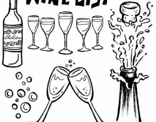 Akril pecsételő 10 x 10 cm - pezsgős