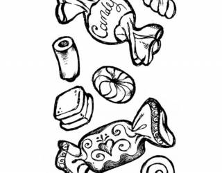 Akril pecsételő 7 x 11 cm - cukorkák