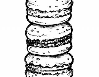 Akril pecsételő 5 x 7 cm - makaronok