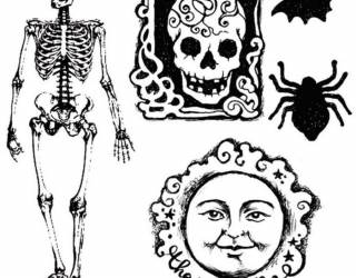 Akril pecsételő 10 x 10 cm Halloween