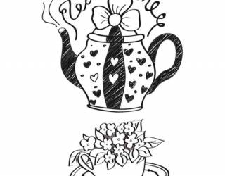 Akril pecsételő 7 x 11 cm Tea time