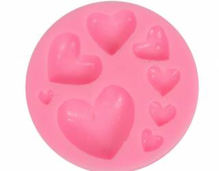 Szilikon nyomóforma, lágy - szivek, Dia.7.5x1.3