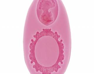 Szilikon nyomóforma, lágy - kámea és ovális keret 9,3x4,8x1 cm