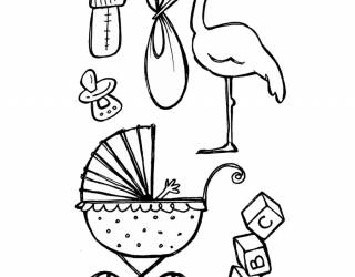 Akril pecsételő 7 x 11 cm - gólya