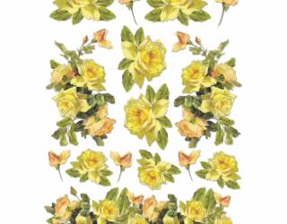 Dekupázs rizspapír A4 - Sárga rózsák