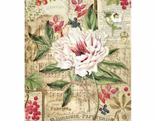 Dekupázs rizspapír A4 csom. - Peony with Red Berries