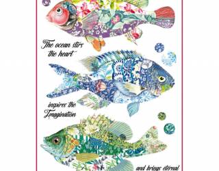 Dekupázs rizspapír A4 csom. - Fantázia halak