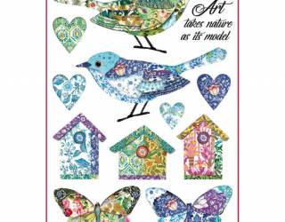 Dekupázs rizspapír A4 csom. - Fantázia madarak és házikók