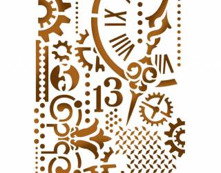 Stencil D méret cm. 20x15 Gears and Hands