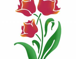 Stencil G méret 21x29,7 cm - Tulipánok