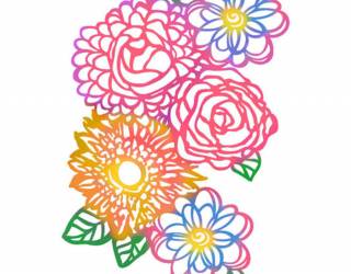 Stencil G méret 21x29,7 cm - Virágok