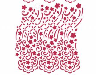 Stencil G méret 21x29,7 cm - virágos csipke