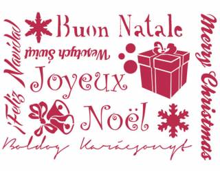 Stencil G méret 21x29,7 cm Merry Christmas writing