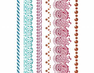 Stencil G méret cm. 21x29,7 Border Laces