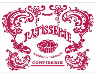 Stencil H méret cm 44x60 Patisserie