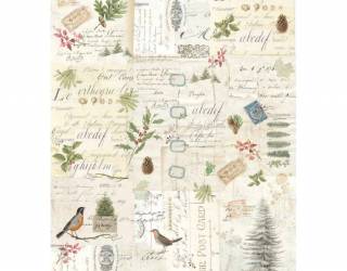 Dekupázs rizspapír A3 csom. - Téli botanika