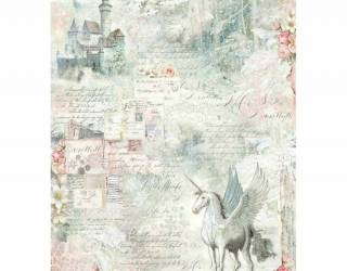 Dekupázs rizspapír A3 csom. - Unikornis fantázia